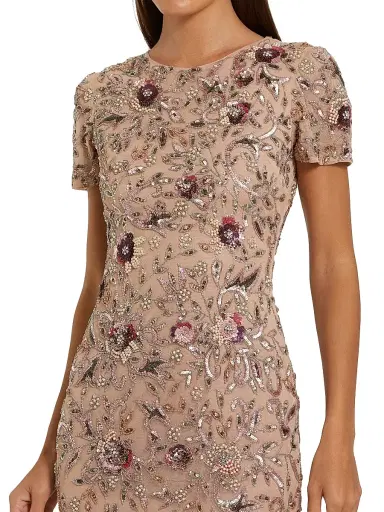 Mac Duggal Women's Sequin-Embellished Mesh Midi-Dress - Mocha - Size 18 | Thumbnail 3 Mac Duggal Women's Sequin-Embellished Mesh Midi-Dress - Mocha - Size 18 | Thumbnail 3