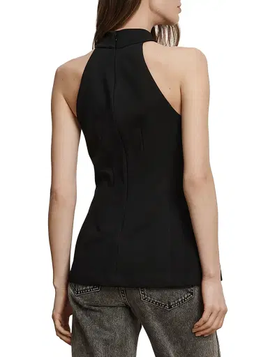 Veronica Beard Women's Johanne Halterneck Top - Black | Thumbnail 5 Veronica Beard Women's Johanne Halterneck Top - Black | Thumbnail 5