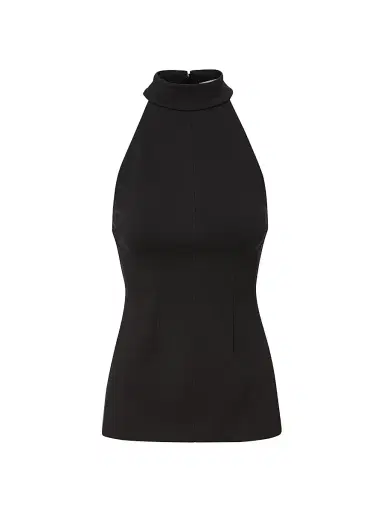 Veronica Beard Women's Johanne Halterneck Top - Black | Thumbnail 1 Veronica Beard Women's Johanne Halterneck Top - Black | Thumbnail 1