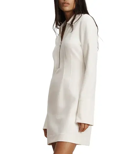 Veronica Beard Women's Capelle Half-Zip Minidress - Dove | Thumbnail 3 Veronica Beard Women's Capelle Half-Zip Minidress - Dove | Thumbnail 3