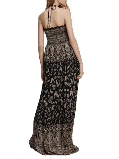 Veronica Beard Women's Ayanna Paisley Smocked Maxi Dress - Black Multi | Thumbnail 4 Veronica Beard Women's Ayanna Paisley Smocked Maxi Dress - Black Multi | Thumbnail 4