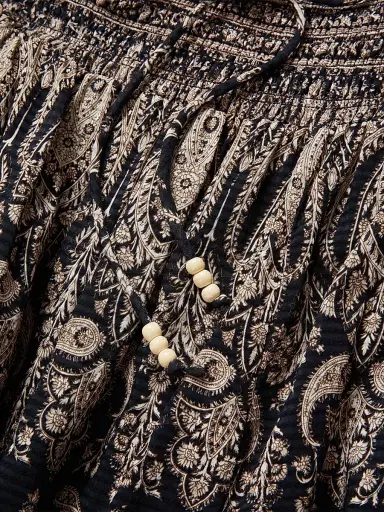 Veronica Beard Women's Ayanna Paisley Smocked Maxi Dress - Black Multi | Thumbnail 6 Veronica Beard Women's Ayanna Paisley Smocked Maxi Dress - Black Multi | Thumbnail 6