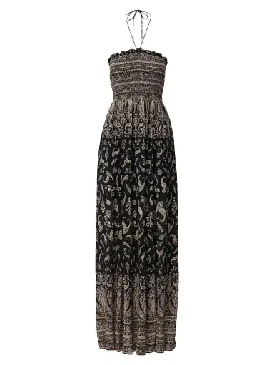 Veronica Beard Women's Ayanna Paisley Smocked Maxi Dress - Black Multi | Thumbnail 1 Veronica Beard Women's Ayanna Paisley Smocked Maxi Dress - Black Multi | Thumbnail 1