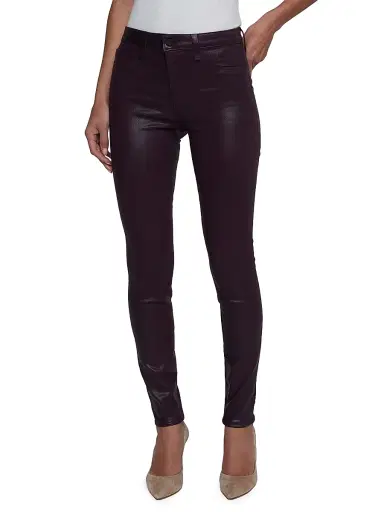 L'AGENCE Women's Marguerite Coated High-Rise Pants - Dark Malbec Coated | Thumbnail 3 L'AGENCE Women's Marguerite Coated High-Rise Pants - Dark Malbec Coated | Thumbnail 3