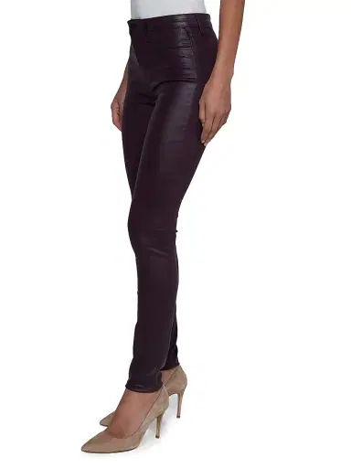 L'AGENCE Women's Marguerite Coated High-Rise Pants - Dark Malbec Coated | Thumbnail 4 L'AGENCE Women's Marguerite Coated High-Rise Pants - Dark Malbec Coated | Thumbnail 4