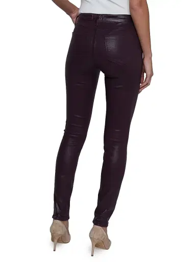 L'AGENCE Women's Marguerite Coated High-Rise Pants - Dark Malbec Coated | Thumbnail 5 L'AGENCE Women's Marguerite Coated High-Rise Pants - Dark Malbec Coated | Thumbnail 5