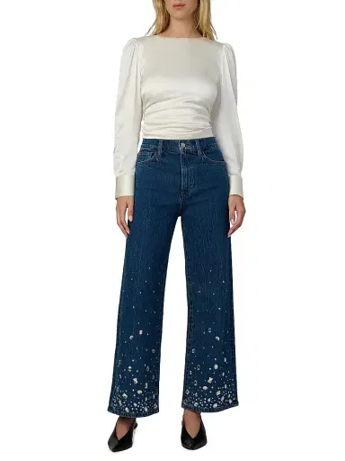 Joe's Jeans Women's The Marie Tie-Back Satin Blouse - Ecru | Thumbnail 2 Joe's Jeans Women's The Marie Tie-Back Satin Blouse - Ecru | Thumbnail 2