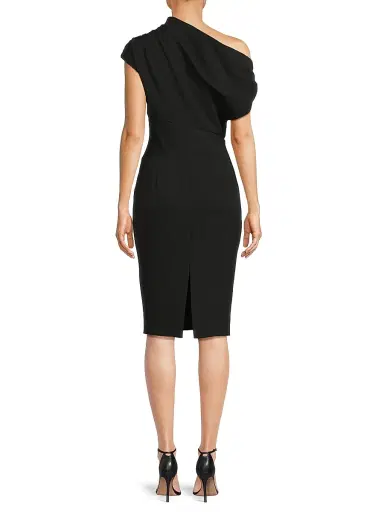 Aidan Mattox Women's Crepe Jersey One-Shoulder Midi-Dress - Black | Thumbnail 5 Aidan Mattox Women's Crepe Jersey One-Shoulder Midi-Dress - Black | Thumbnail 5