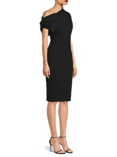 Aidan Mattox Women's Crepe Jersey One-Shoulder Midi-Dress - Black | Thumbnail 7 Aidan Mattox Women's Crepe Jersey One-Shoulder Midi-Dress - Black | Thumbnail 7
