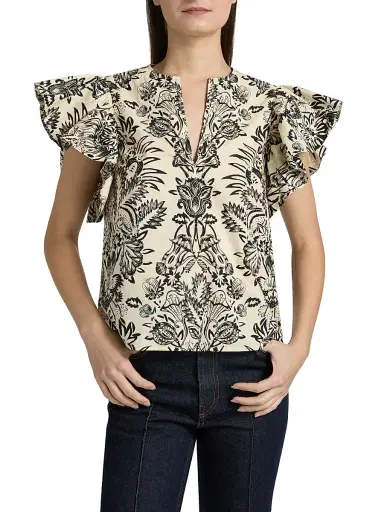 Ulla Johnson Women's Severine Printed Cotton Top - Flora | Thumbnail 3 Ulla Johnson Women's Severine Printed Cotton Top - Flora | Thumbnail 3