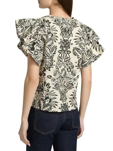 Ulla Johnson Women's Severine Printed Cotton Top - Flora | Thumbnail 5 Ulla Johnson Women's Severine Printed Cotton Top - Flora | Thumbnail 5