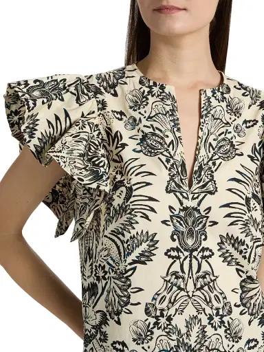 Ulla Johnson Women's Severine Printed Cotton Top - Flora | Thumbnail 6 Ulla Johnson Women's Severine Printed Cotton Top - Flora | Thumbnail 6