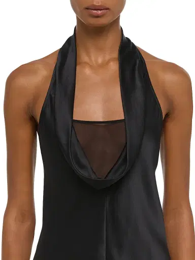 Helmut Lang Women's U-Neck Silk Satin Top - Black | Thumbnail 6 Helmut Lang Women's U-Neck Silk Satin Top - Black | Thumbnail 6