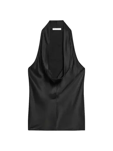 Helmut Lang Women's U-Neck Silk Satin Top - Black | Thumbnail 1 Helmut Lang Women's U-Neck Silk Satin Top - Black | Thumbnail 1