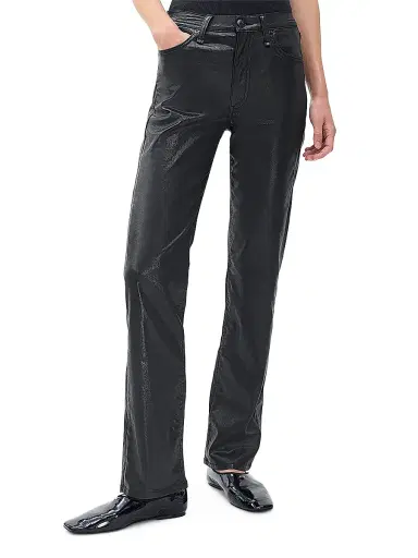 rag & bone Women's Flexi Harlow Full Straight-Leg Pants - Black Coated | Thumbnail 3 rag & bone Women's Flexi Harlow Full Straight-Leg Pants - Black Coated | Thumbnail 3