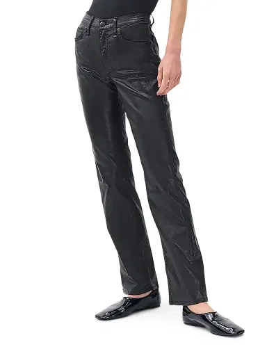 rag & bone Women's Flexi Harlow Full Straight-Leg Pants - Black Coated | Thumbnail 5 rag & bone Women's Flexi Harlow Full Straight-Leg Pants - Black Coated | Thumbnail 5