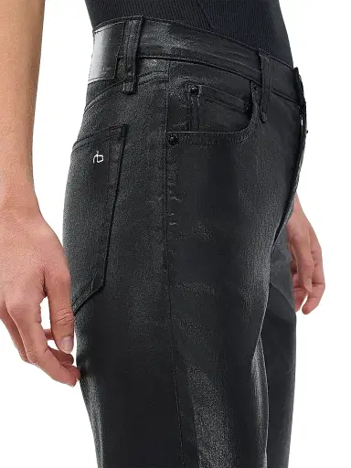 rag & bone Women's Flexi Harlow Full Straight-Leg Pants - Black Coated | Thumbnail 6 rag & bone Women's Flexi Harlow Full Straight-Leg Pants - Black Coated | Thumbnail 6
