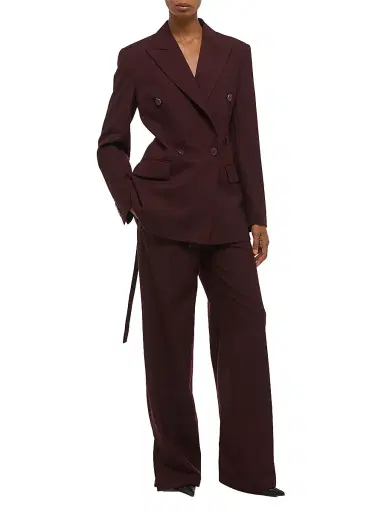 Helmut Lang Women's Double-Breasted Belted Virgin Wool Blazer | Thumbnail 2 Helmut Lang Women's Double-Breasted Belted Virgin Wool Blazer | Thumbnail 2