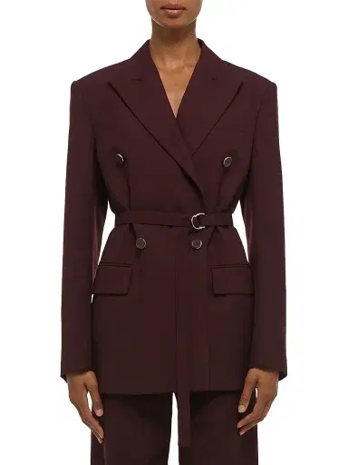 Helmut Lang Women's Double-Breasted Belted Virgin Wool Blazer | Thumbnail 3 Helmut Lang Women's Double-Breasted Belted Virgin Wool Blazer | Thumbnail 3