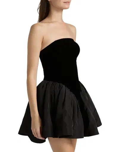 Ronny Kobo Women's Atlas Basque Waist Minidress - Black | Thumbnail 4 Ronny Kobo Women's Atlas Basque Waist Minidress - Black | Thumbnail 4