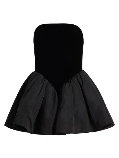 Ronny Kobo Women's Atlas Basque Waist Minidress - Black | Thumbnail 1 Ronny Kobo Women's Atlas Basque Waist Minidress - Black | Thumbnail 1