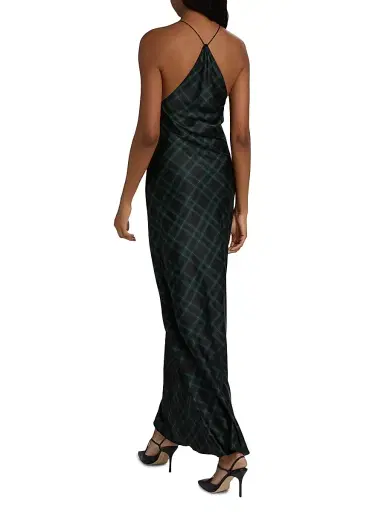 Ronny Kobo Women's Bethanne Plaid V-Neck Slip Gown - Navy Green Plaid | Thumbnail 5 Ronny Kobo Women's Bethanne Plaid V-Neck Slip Gown - Navy Green Plaid | Thumbnail 5