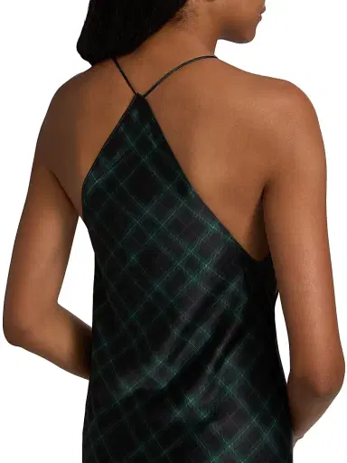 Ronny Kobo Women's Bethanne Plaid V-Neck Slip Gown - Navy Green Plaid | Thumbnail 6 Ronny Kobo Women's Bethanne Plaid V-Neck Slip Gown - Navy Green Plaid | Thumbnail 6