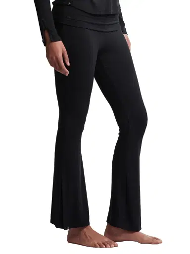 Barefoot Dreams Women's Ultra Soft Rib Fold-Over Pants - Black - Size XS | Thumbnail 2 Barefoot Dreams Women's Ultra Soft Rib Fold-Over Pants - Black - Size XS | Thumbnail 2
