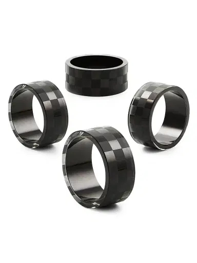 MacKenzie-Childs Check 4-Piece Glass Napkin Ring Set | Thumbnail 3 MacKenzie-Childs Check 4-Piece Glass Napkin Ring Set | Thumbnail 3