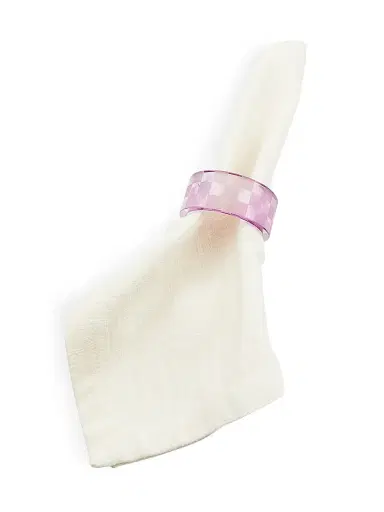 MacKenzie-Childs Check Glass Napkin Rings 4-Piece Set | Thumbnail 2 MacKenzie-Childs Check Glass Napkin Rings 4-Piece Set | Thumbnail 2