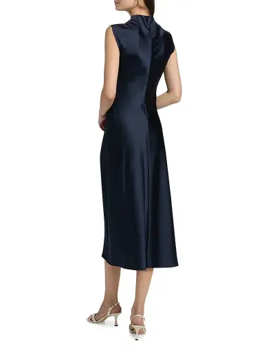 TANYA TAYLOR Women's Robinella Satin A-Line Midi-Dress | Thumbnail 5 TANYA TAYLOR Women's Robinella Satin A-Line Midi-Dress | Thumbnail 5