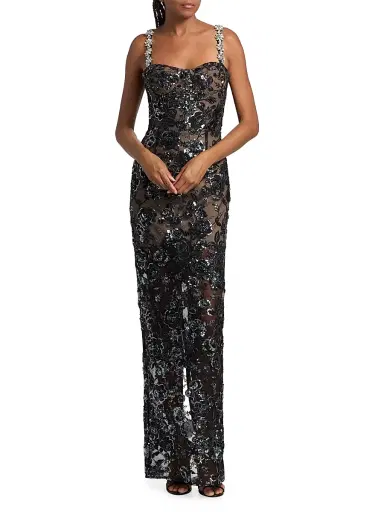 Bronx and Banco Women's Dahlia Embellished Floral-Sequined Maxi Dress | Thumbnail 3 Bronx and Banco Women's Dahlia Embellished Floral-Sequined Maxi Dress | Thumbnail 3
