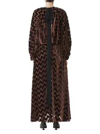 Lanvin Women's Devore Velvet Dress - Mocha | Thumbnail 4 Lanvin Women's Devore Velvet Dress - Mocha | Thumbnail 4