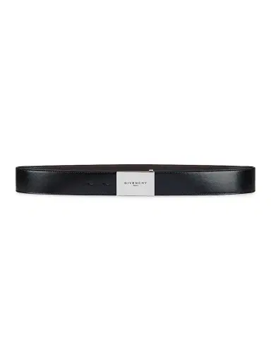 Givenchy Men's Label Reversible Belt in Leather - Black - Size 38 | Thumbnail 1 Givenchy Men's Label Reversible Belt in Leather - Black - Size 38 | Thumbnail 1