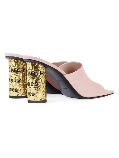 Givenchy Women's Tape Heeled Mules in Leather - Silk Pink | Thumbnail 4 Givenchy Women's Tape Heeled Mules in Leather - Silk Pink | Thumbnail 4