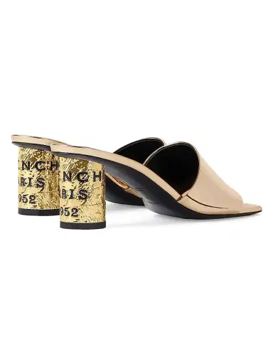 Givenchy Women's Tape Heeled Mules in Mirror Effect Leather - Golden | Thumbnail 4 Givenchy Women's Tape Heeled Mules in Mirror Effect Leather - Golden | Thumbnail 4