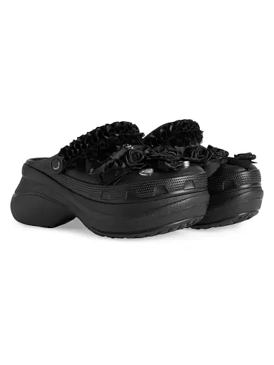 Balenciaga Women's Crocsa Jibbitza Mules - Black - Size 11 | Thumbnail 2 Balenciaga Women's Crocsa Jibbitza Mules - Black - Size 11 | Thumbnail 2