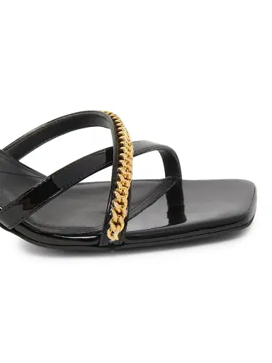 Stella McCartney Women's Elsa 65MM Vegetarian-Friendly Patent Leather Chain Sandals | Thumbnail 5 Stella McCartney Women's Elsa 65MM Vegetarian-Friendly Patent Leather Chain Sandals | Thumbnail 5