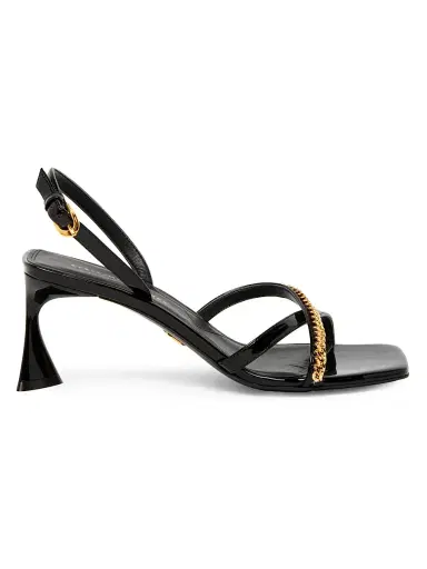 Stella McCartney Women's Elsa 65MM Vegetarian-Friendly Patent Leather Chain Sandals | Thumbnail 1 Stella McCartney Women's Elsa 65MM Vegetarian-Friendly Patent Leather Chain Sandals | Thumbnail 1