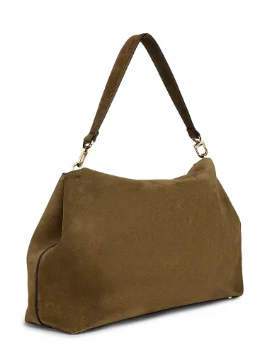 Toteme Women's T-Lock Suede Satchel - Dark Taupe | Thumbnail 3 Toteme Women's T-Lock Suede Satchel - Dark Taupe | Thumbnail 3