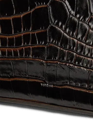 Toteme Women's Croc-Embossed Leather Pouch - Dark Brown | Thumbnail 6 Toteme Women's Croc-Embossed Leather Pouch - Dark Brown | Thumbnail 6