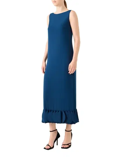 Akris punto Women's Lasercut Crepe Midi-Dress - Dark Blue - Size 8 | Thumbnail 3 Akris punto Women's Lasercut Crepe Midi-Dress - Dark Blue - Size 8 | Thumbnail 3
