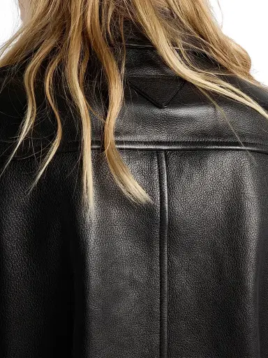 Prada Women's Leather Blouson Jacket - Black | Thumbnail 5 Prada Women's Leather Blouson Jacket - Black | Thumbnail 5