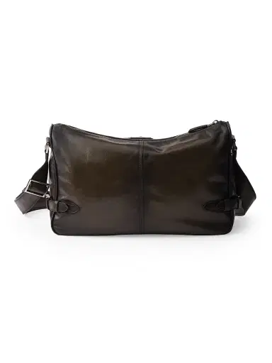 Prada Men's Antiqued Leather Zipper Shoulder Bag - Green | Thumbnail 5 Prada Men's Antiqued Leather Zipper Shoulder Bag - Green | Thumbnail 5