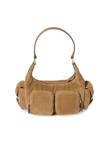 Miu Miu Women's Corduroy Pocket Shoulder Bag - Brown | Thumbnail 5 Miu Miu Women's Corduroy Pocket Shoulder Bag - Brown | Thumbnail 5