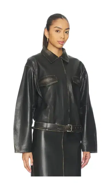 St. Agni Brushed Leather Belted Jacket | Thumbnail 2 St. Agni Brushed Leather Belted Jacket | Thumbnail 2