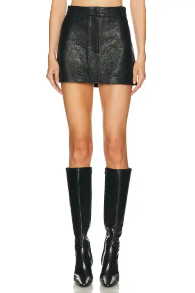 AEXAE Leather Pebble Mini Skirt | Thumbnail 3 AEXAE Leather Pebble Mini Skirt | Thumbnail 3