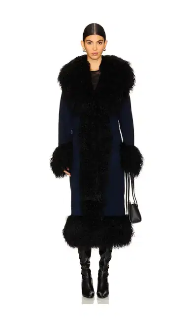 Susanna Chow Dorothy Suede Maxi Coat With Fur Trim | Thumbnail 2 Susanna Chow Dorothy Suede Maxi Coat With Fur Trim | Thumbnail 2