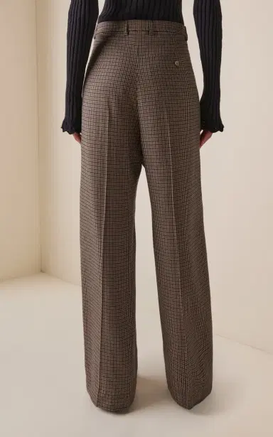 Balenciaga Tailored Check Wide-Leg Pants | Thumbnail 4 Balenciaga Tailored Check Wide-Leg Pants | Thumbnail 4