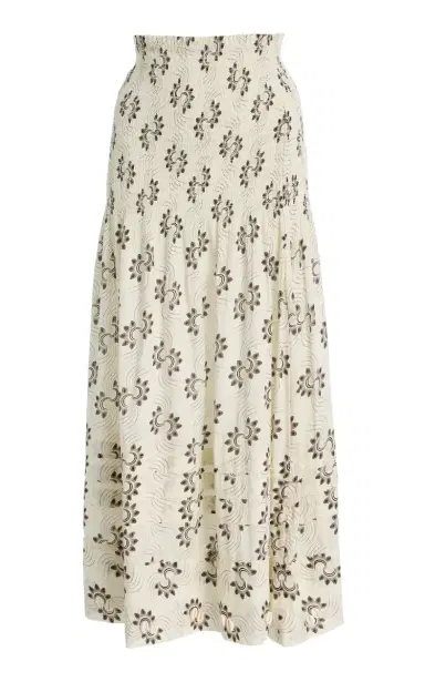 Ilio Nema Ceres Shell-Detailed Printed Cotton-Voile Maxi Skirt | Thumbnail 1 Ilio Nema Ceres Shell-Detailed Printed Cotton-Voile Maxi Skirt | Thumbnail 1
